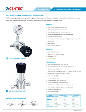 U211 Series UHP Regulator