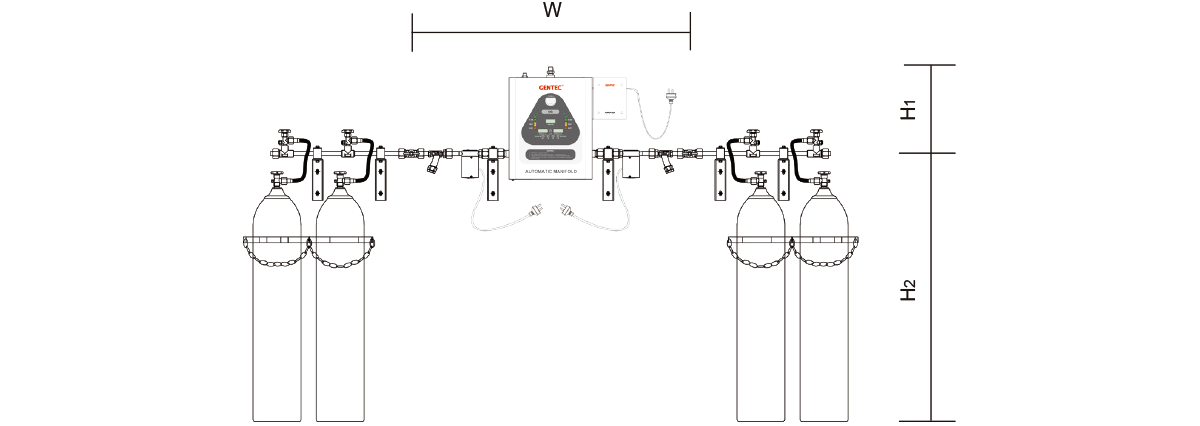 GENTEC 捷锐 GM2-D 数显自动切换气体汇流排