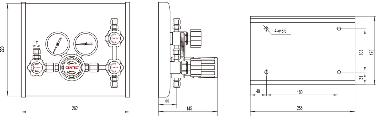 GENTEC P3200 series Single-Bank Specialty Gas Control Panels