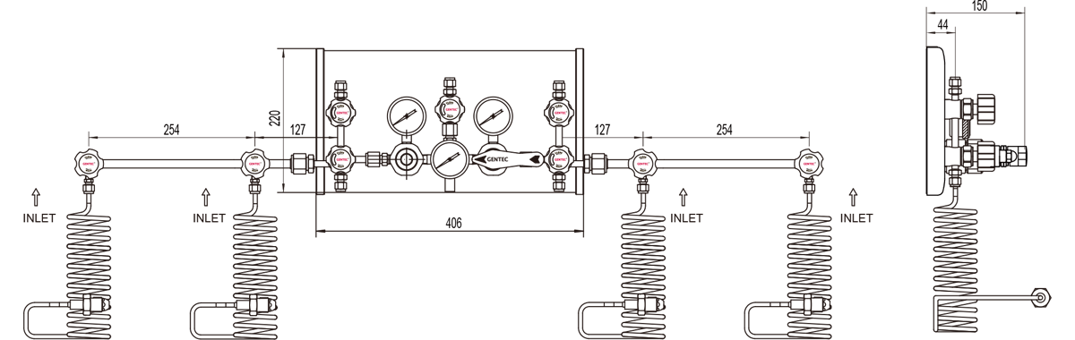 GENTEC P3300 / P3400 / P3500 series Specialty Gas Manifolds