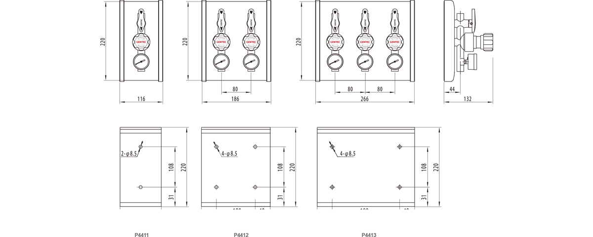 GENTEC P4400 Series Terminal Gas Control Panels