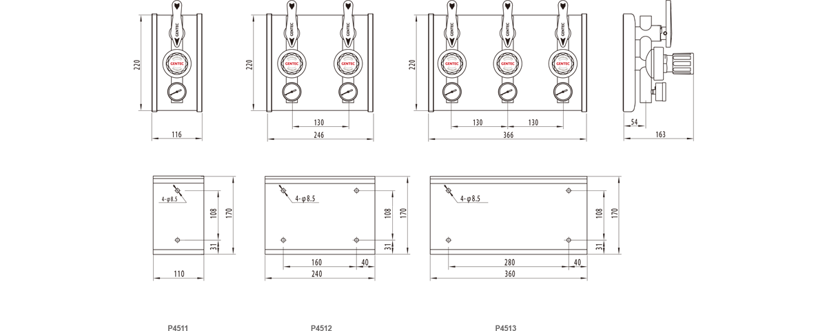 GENTEC P4500 Series Terminal Gas Control Panels