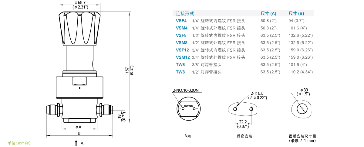 GENTEC捷锐U13 系列 Tied-Diaphragm 高纯减压器