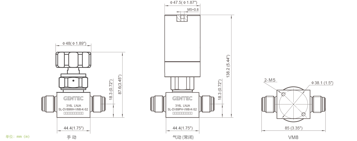GENTEC捷锐DV89 系列高纯膜片阀